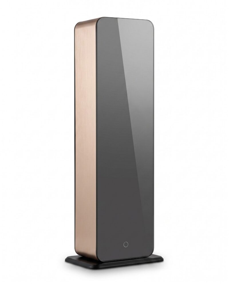 Enigma SA900 scent diffuser with polished mirror glass front and champagne aluminium border
