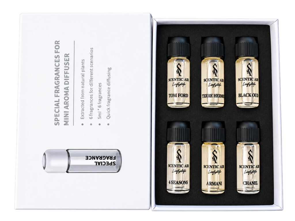 Mini Car Diffuser Refill Set, 6 x 5ml Fragrances | Scentic Air